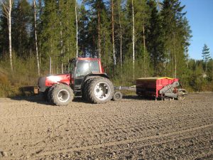 Sowing the oats in April