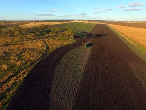 View from the drone: Rob starts to plant his wheat crop