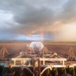 Rainbow in the paddock while seeding the crop